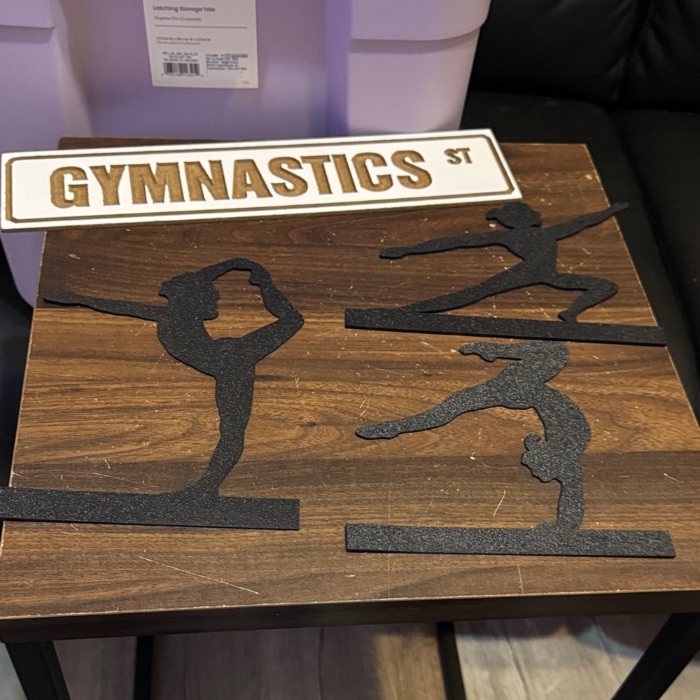 Black Gymnastics Silhouette Wall Decor
